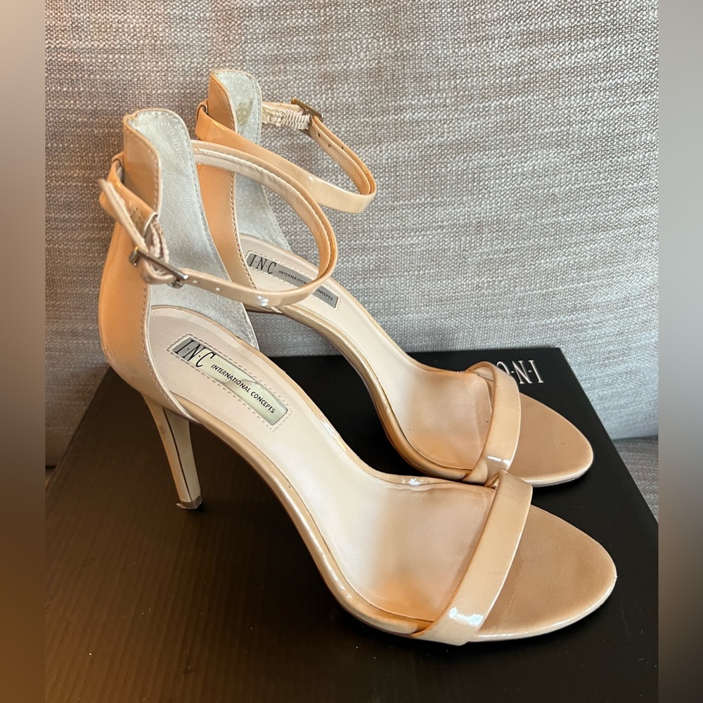 INC brand Nude/ Tan patent leather heels - size 8  (“Rorrie”)